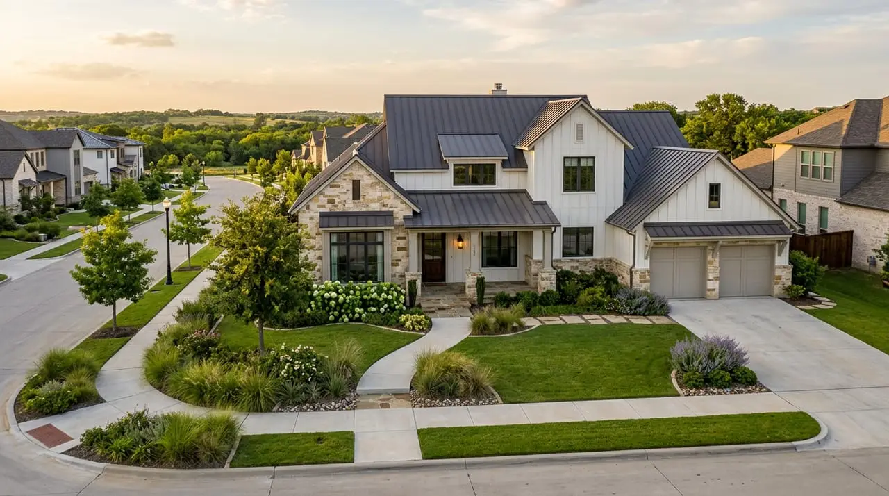 Newly built homes in the master-planned Walsh Ranch community west of Fort Worth